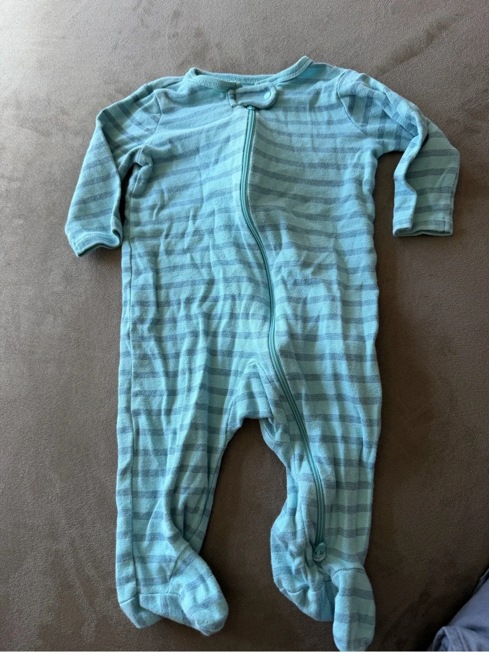 Carter's Just One You Light Blue Striped Baby Footed One-Piece